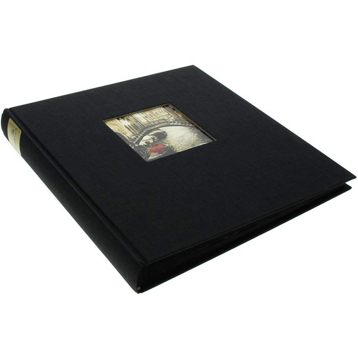 roterend vloek audit Goldbuch - Bella Vista - linnen fotoalbum - zwart - zwarte bladen - 30x31cm