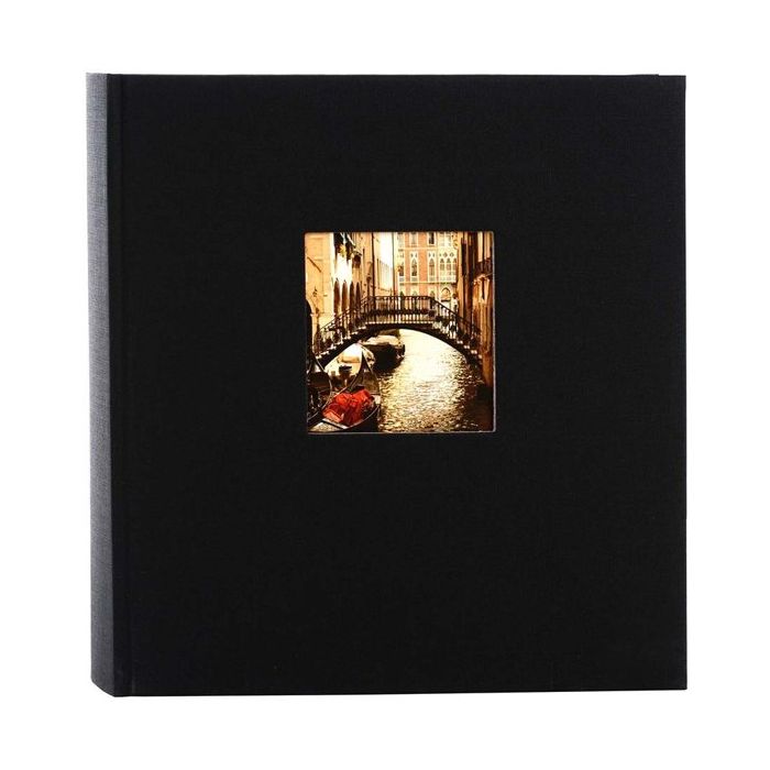 priester Faeröer Kracht Goldbuch - Bella Vista - linnen fotoalbum - zwart - zwarte bladen - 30x31cm