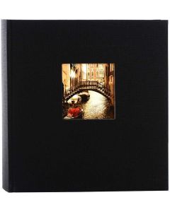Goldbuch - Bella Vista - linnen fotoalbum - zwart - witte bladen - 25x25cm