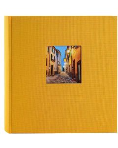 Goldbuch - Bella Vista - linnen fotoalbum - geel - zwarte bladen - 30x31cm