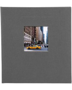Goldbuch - Bella Vista - linnen fotoalbum - grijs - zwarte bladen - 30x31cm