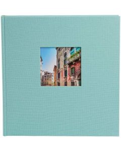 Goldbuch - Bella Vista - linnen fotoalbum - lichtblauw - zwarte bladen - 30x31cm