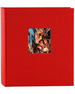 Goldbuch - Bella Vista - linnen fotoalbum - rood - 60 zwarte pagina's- 30x31cm
