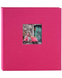 Goldbuch - Bella Vista - linnen fotoalbum - roze - zwarte bladen - 30x31cm